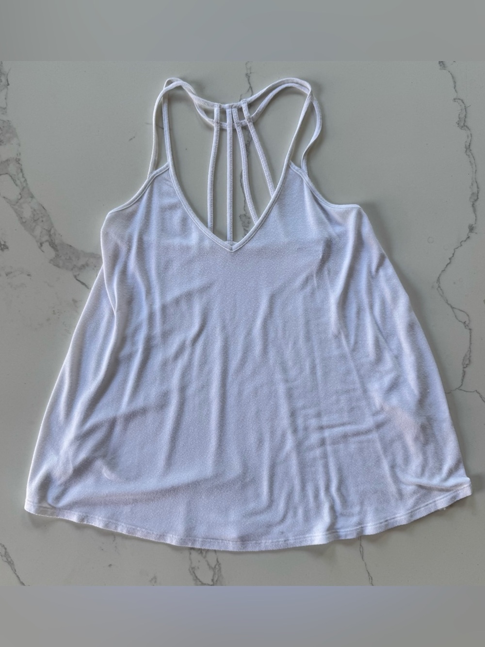 Express One Eleven- flowy white tank top - small